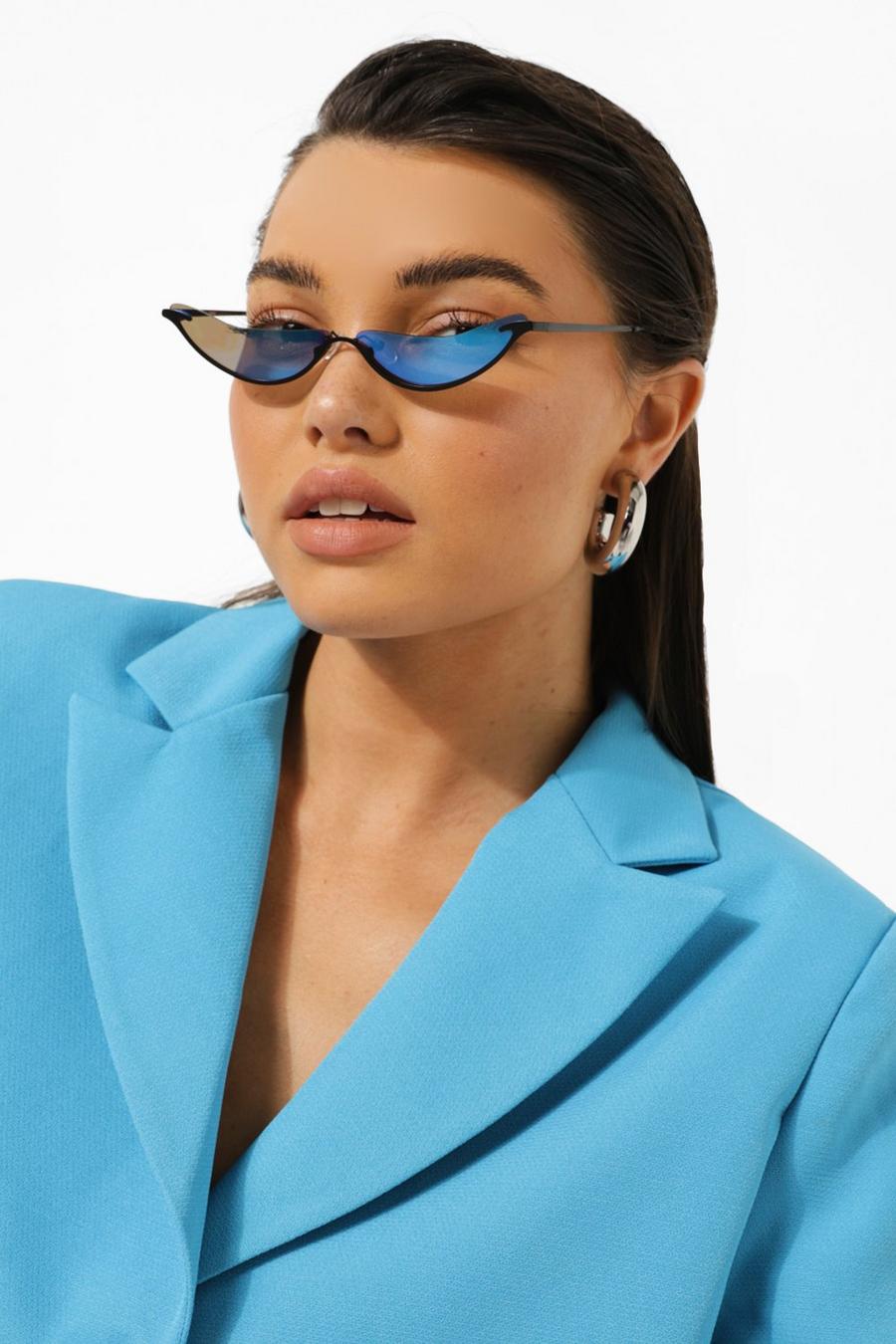 Blue Rimless Framed Tinted Sunglasses image number 1