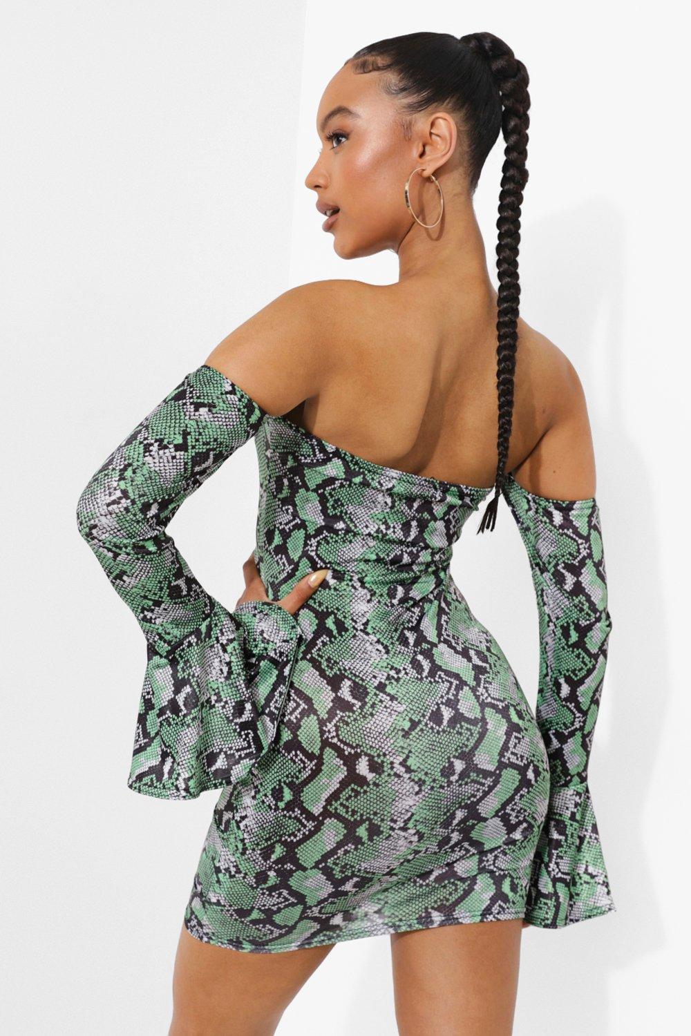 Neon green snake dress best sale