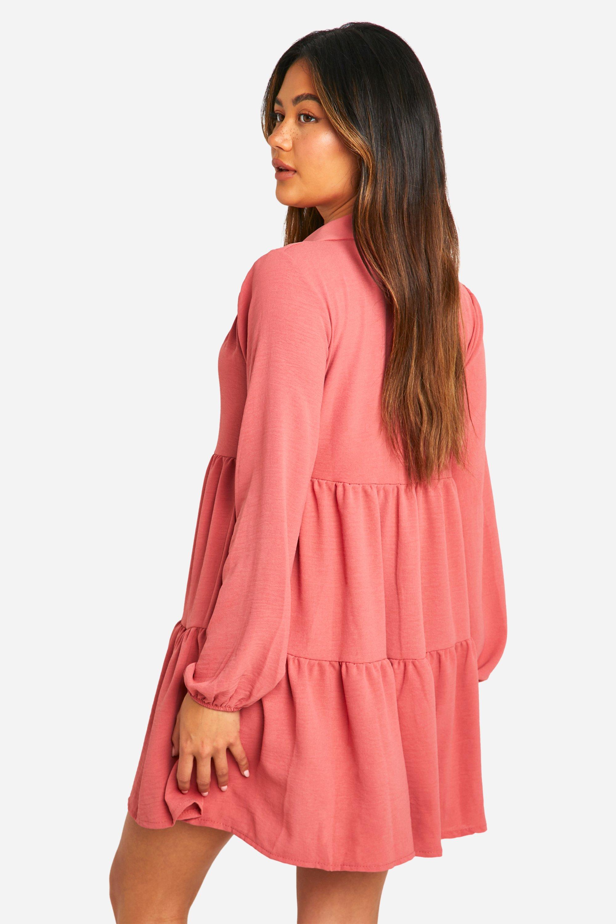 Tiered Smock Shirt Dress