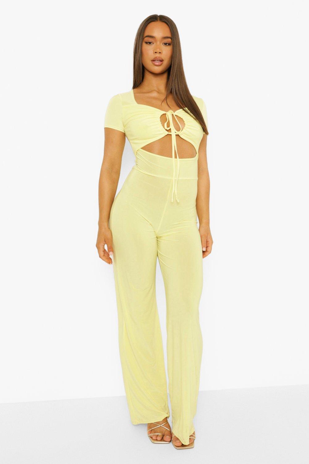 Hot Halterneck Cut Out Wide Leg Jumpsuit