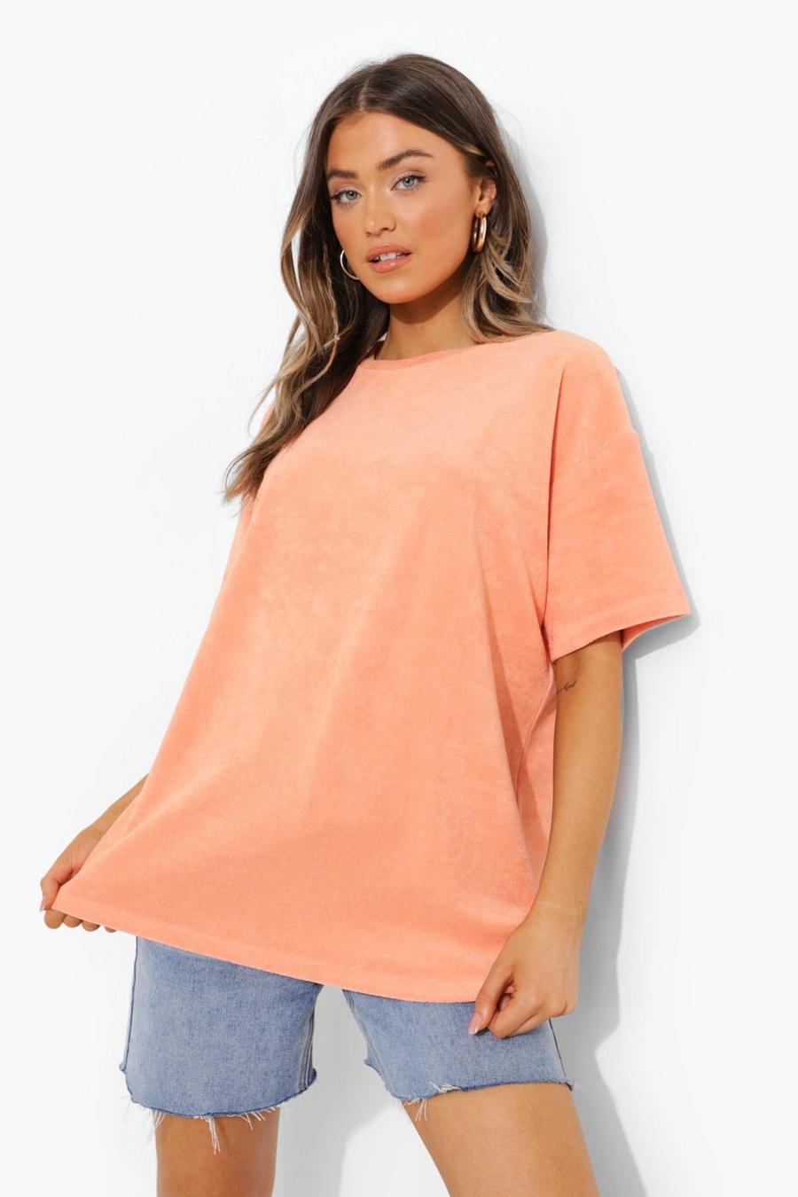 Coral Toweling Oversized T-Shirt image number 1