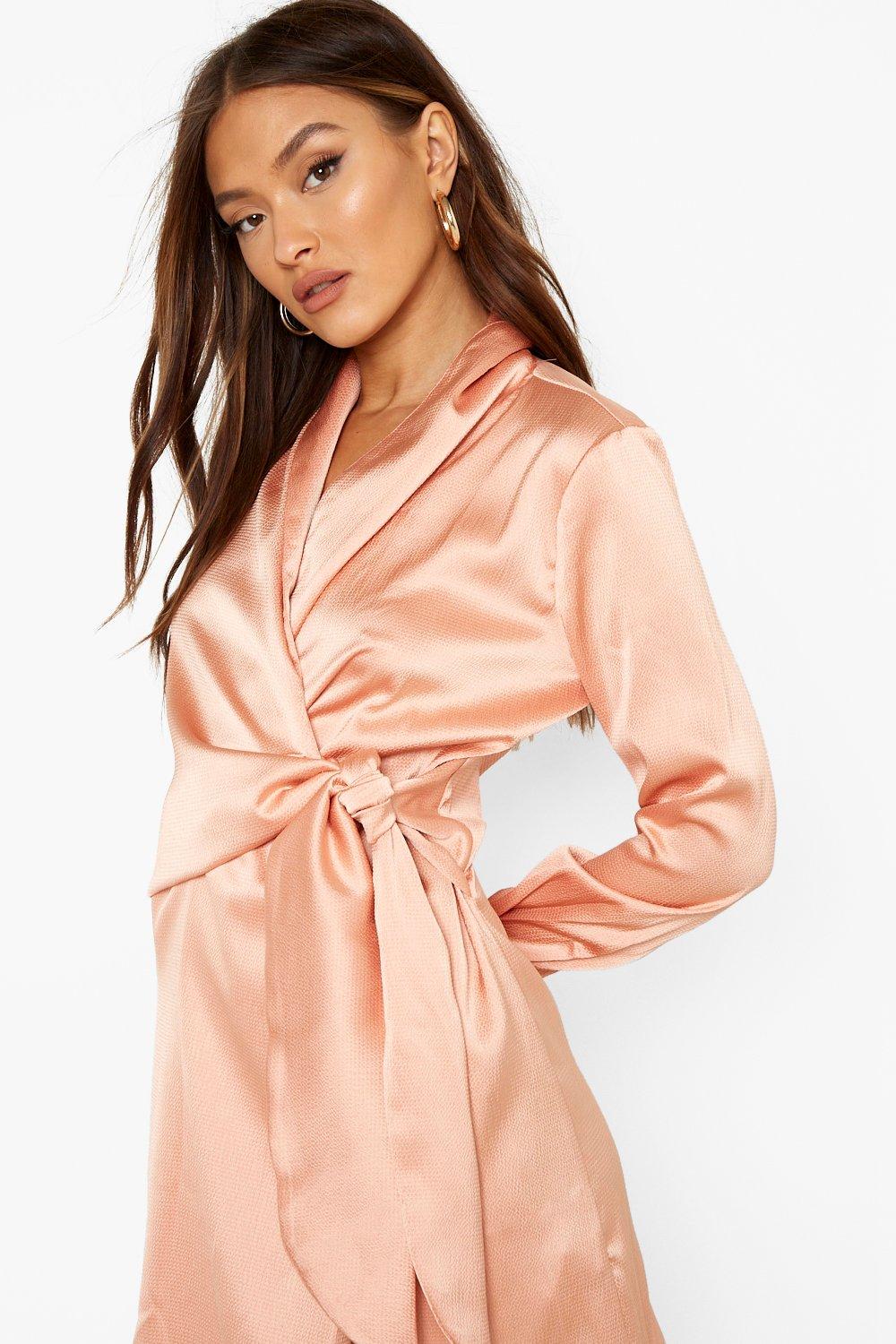 Boohoo hotsell peach dress