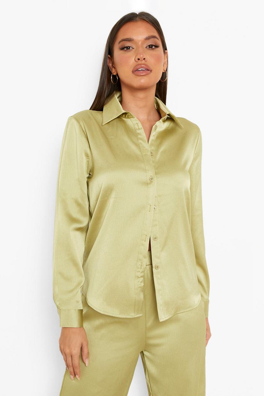 Sage Textured Woven Relaxed Fit Blouse image number 1