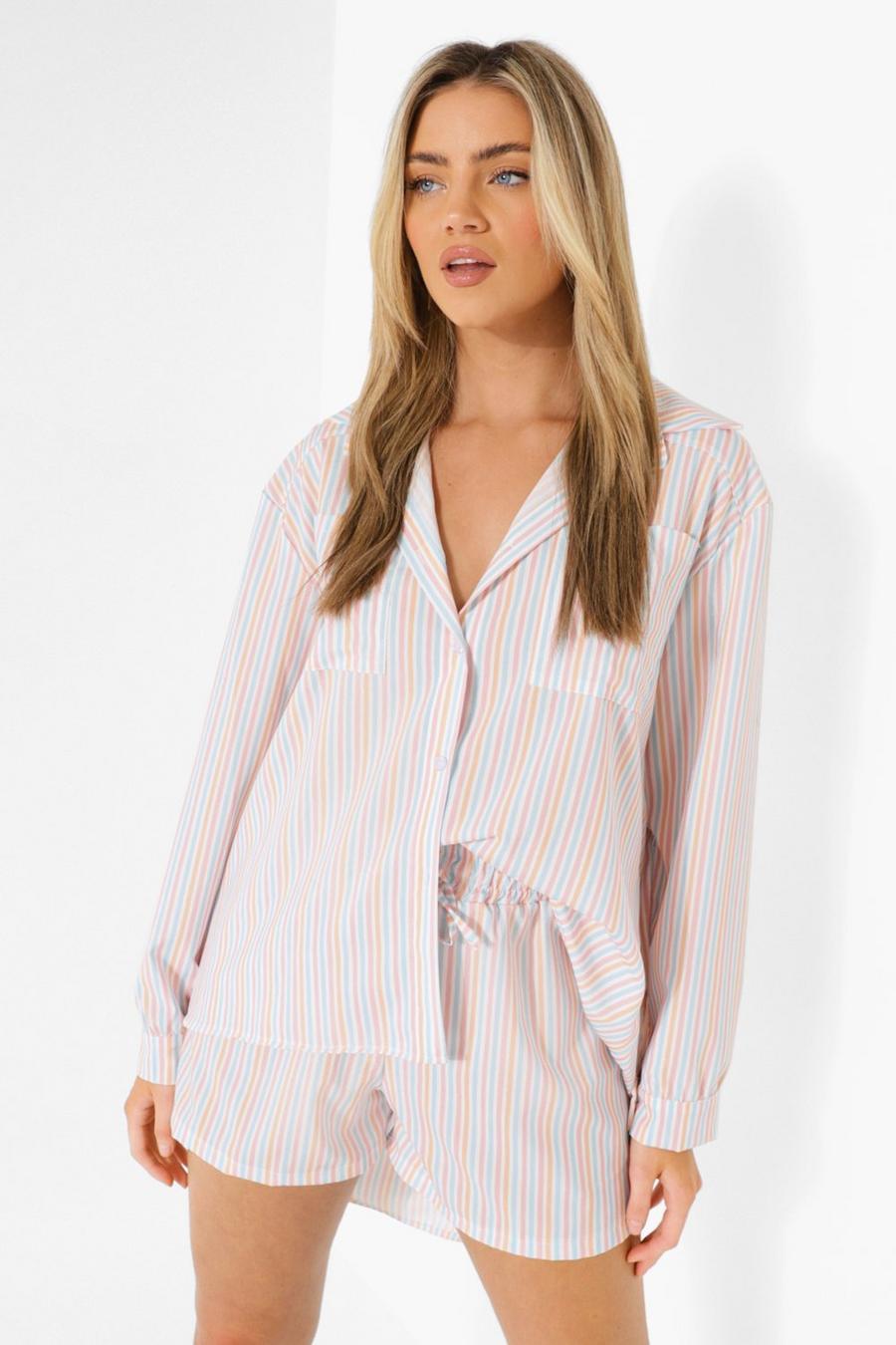 Powder blue Pastel Stripe Relaxed Fit Shirt image number 1