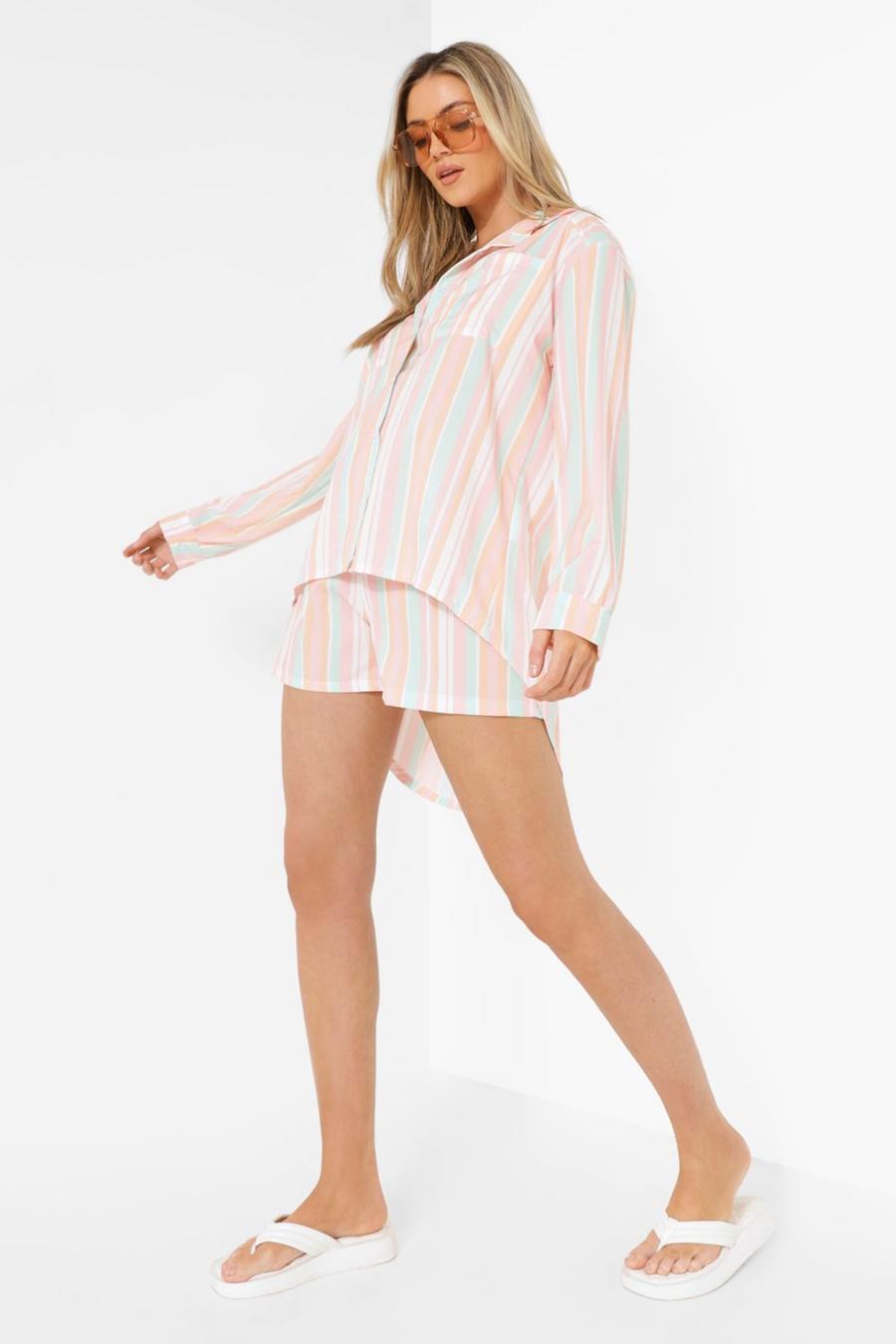 Pink Pastel Stripe Relaxed Fit Shirt image number 1