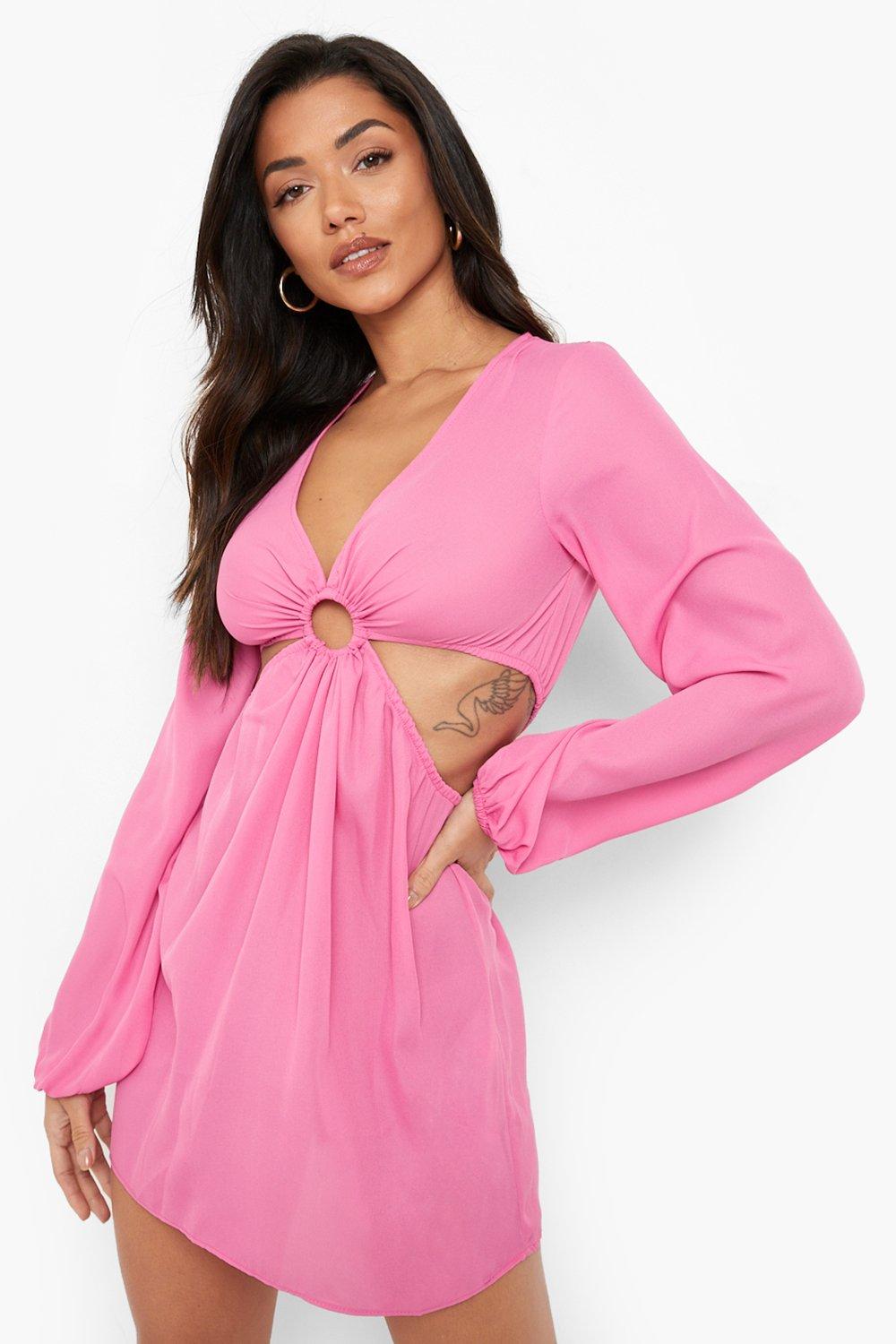 boohoo pink mini dress