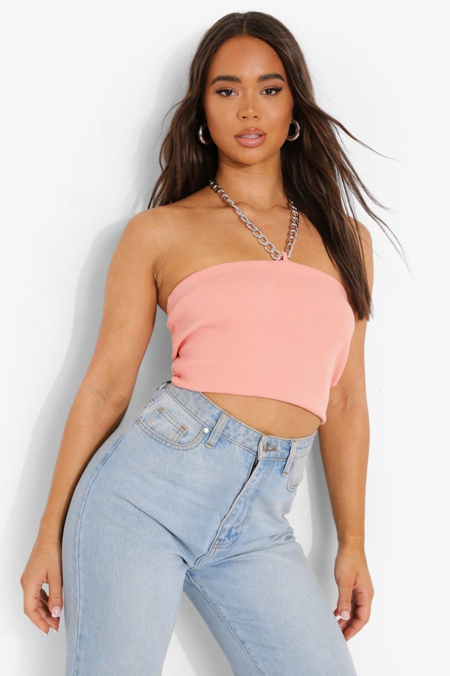 Coral Chain Halter Neck Top image number 1