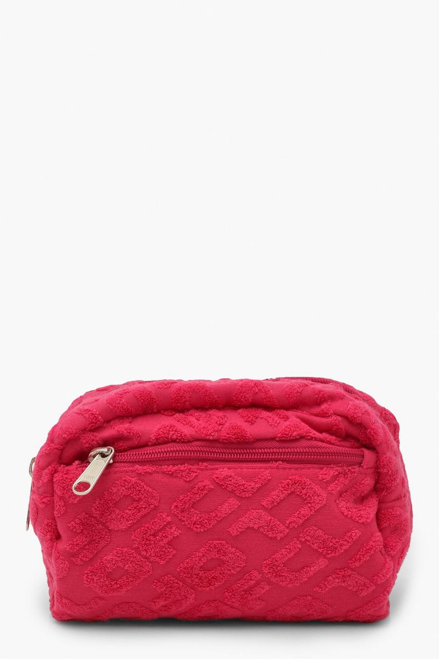 Pink Ofcl Terry Towelling Make Up Bag image number 1