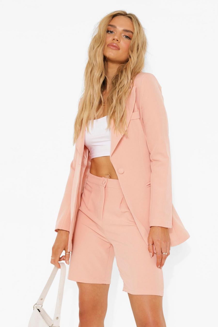 Peach Fitted Tailored Blazer image number 1
