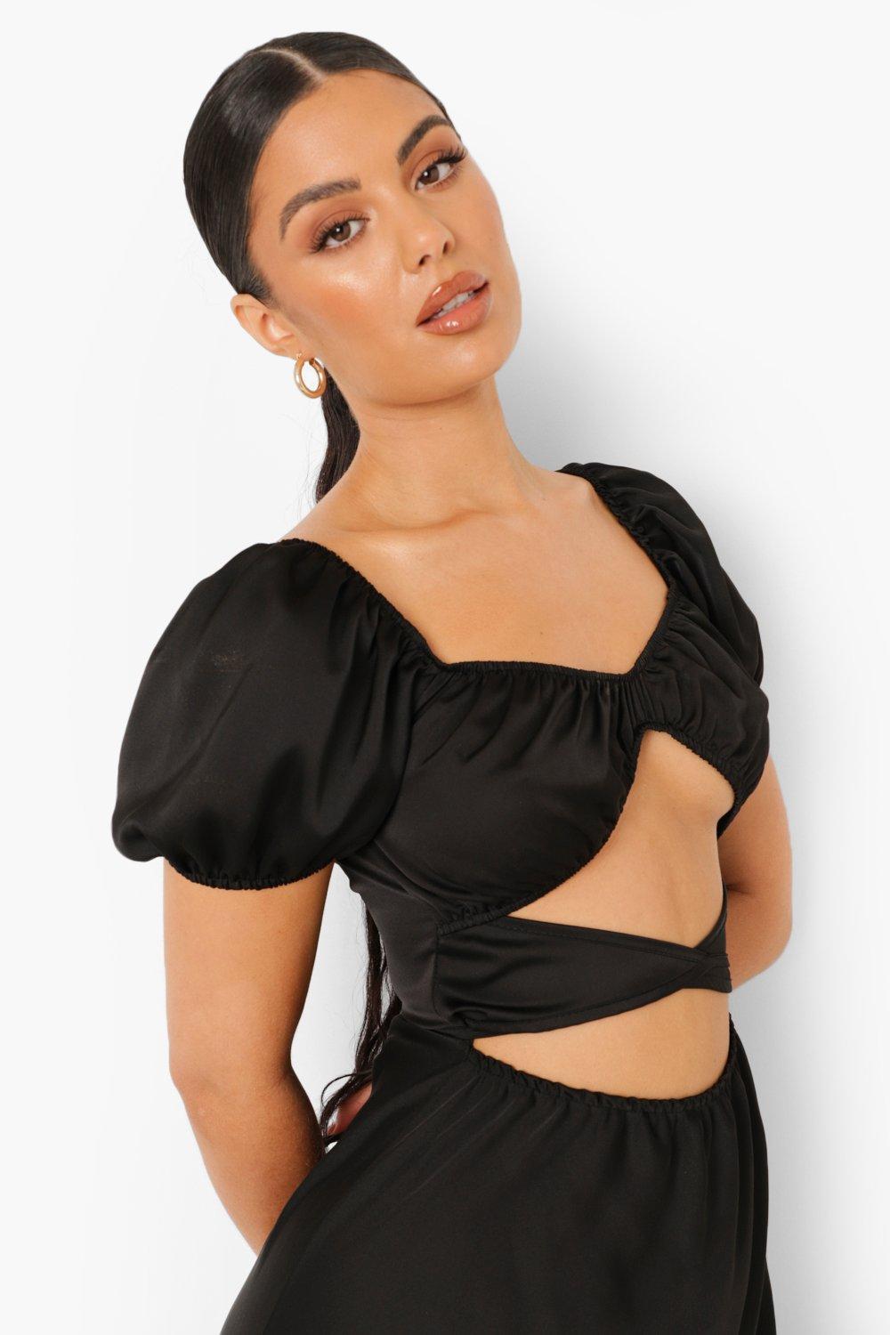 Boohoo black outlet cut out dress