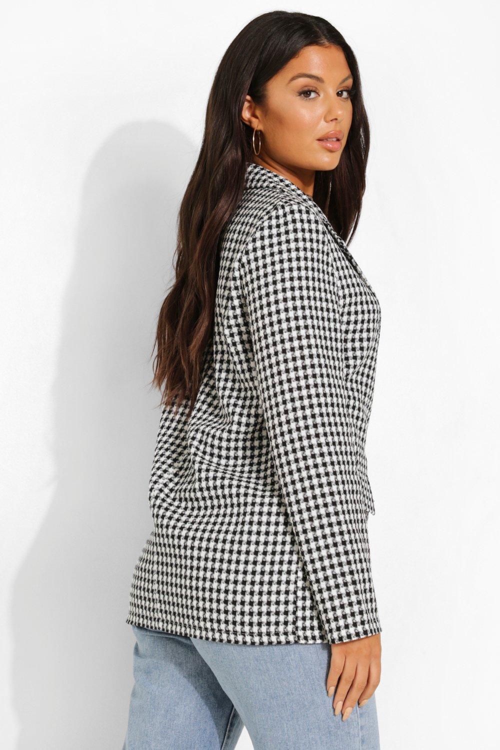 Boohoo clearance tartan blazer