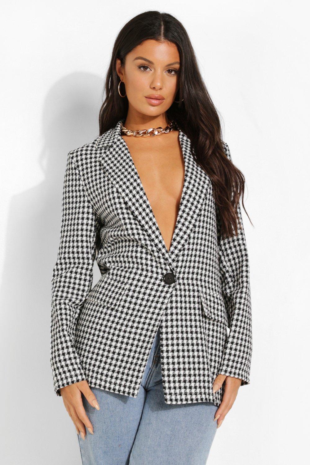 Womens dogtooth blazer hotsell