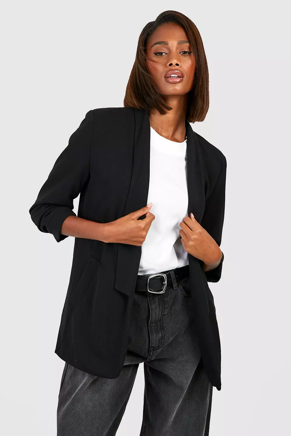 Black jersey hot sale blazer ladies