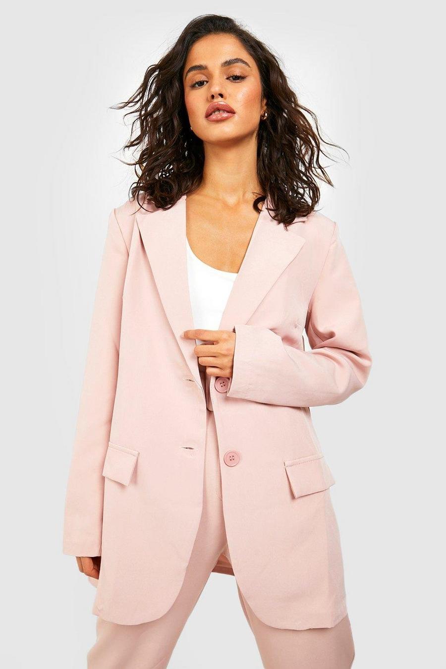 Pink Fitted Tailored Blazer image number 1