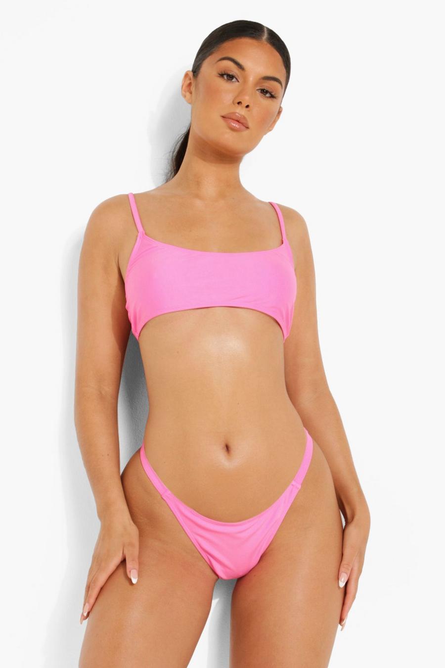 Pink Bikinitopp med knytdetalj image number 1