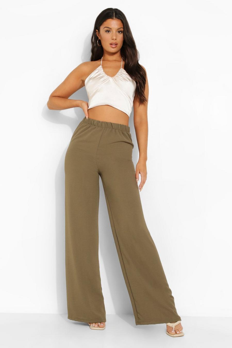 Pantalones Premium con pernera ancha y textura, Khaki image number 1
