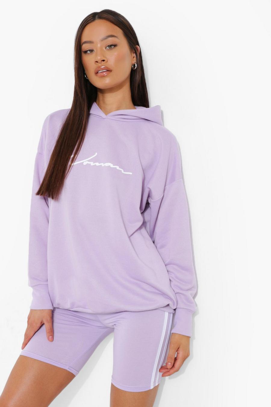 Lilac Woman Side Stripe Cycling Short Tracksuit image number 1