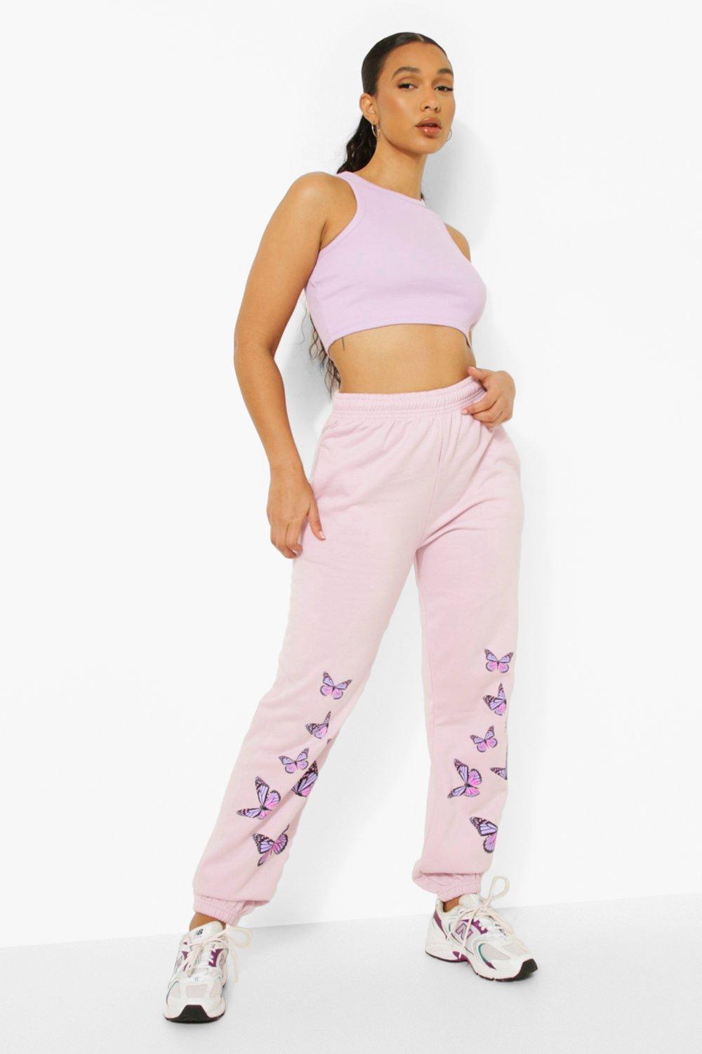 Butterfly print sweatpants hot sale