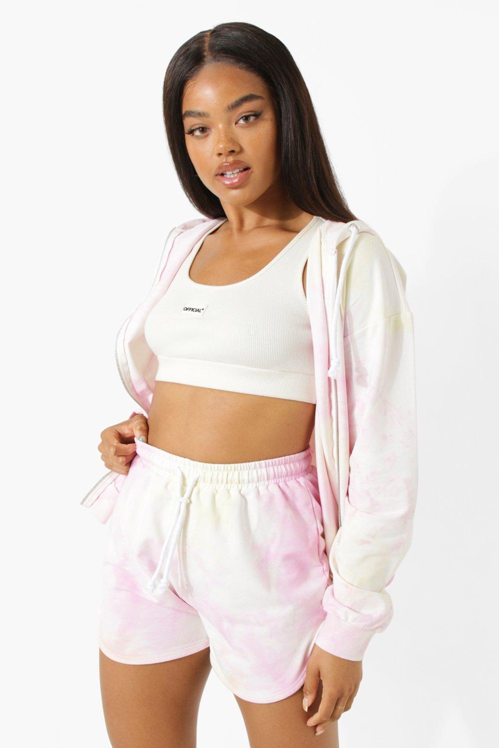 Tie dye cropped zip up 2024 hoodie