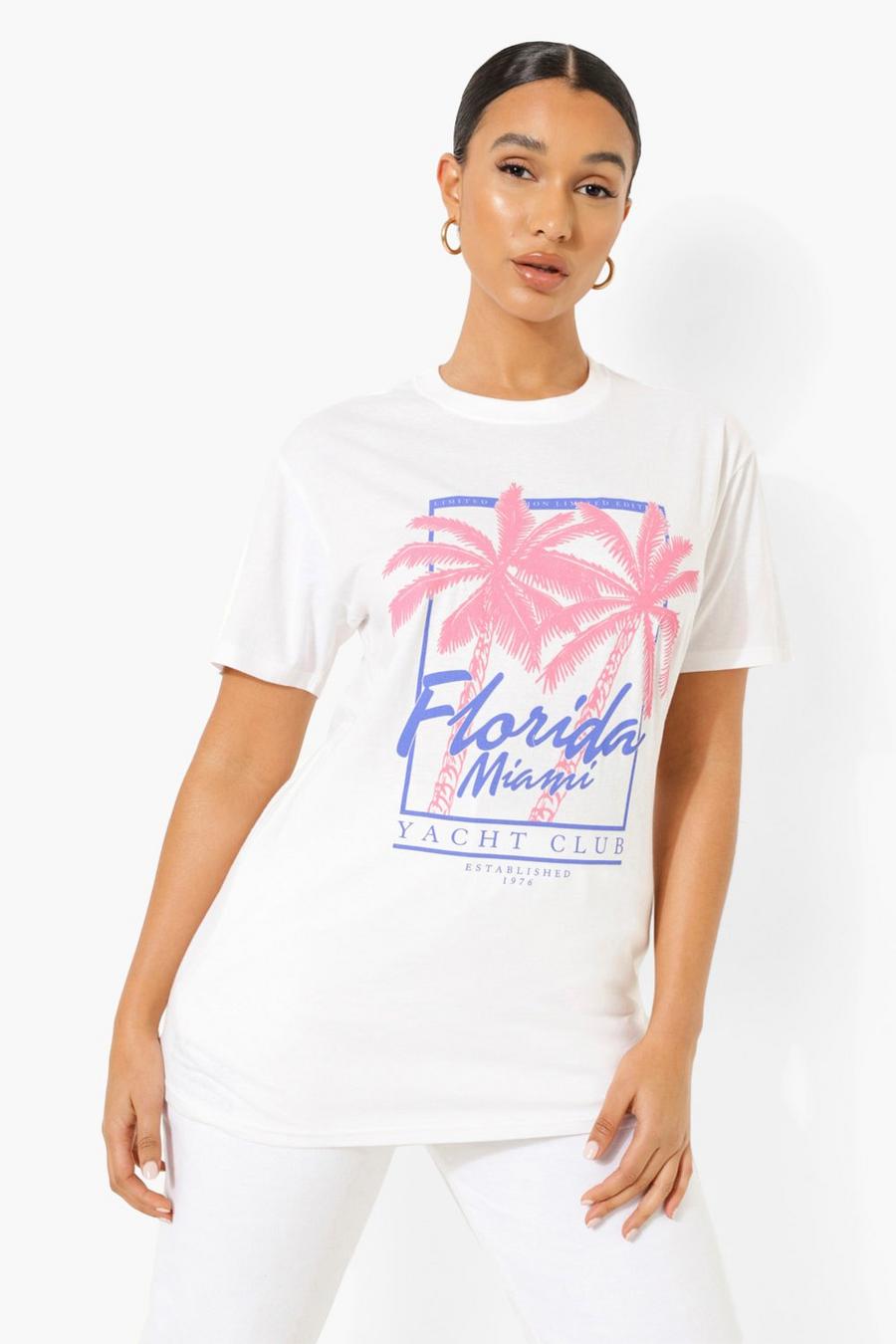White Florida Print T-Shirt and Jogger Set image number 1