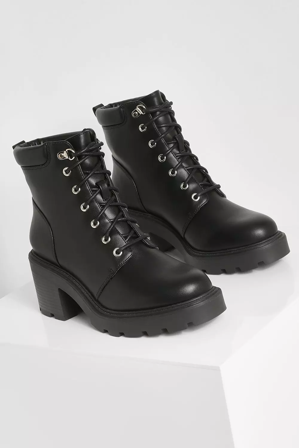 Chunky heel hiker boots deals