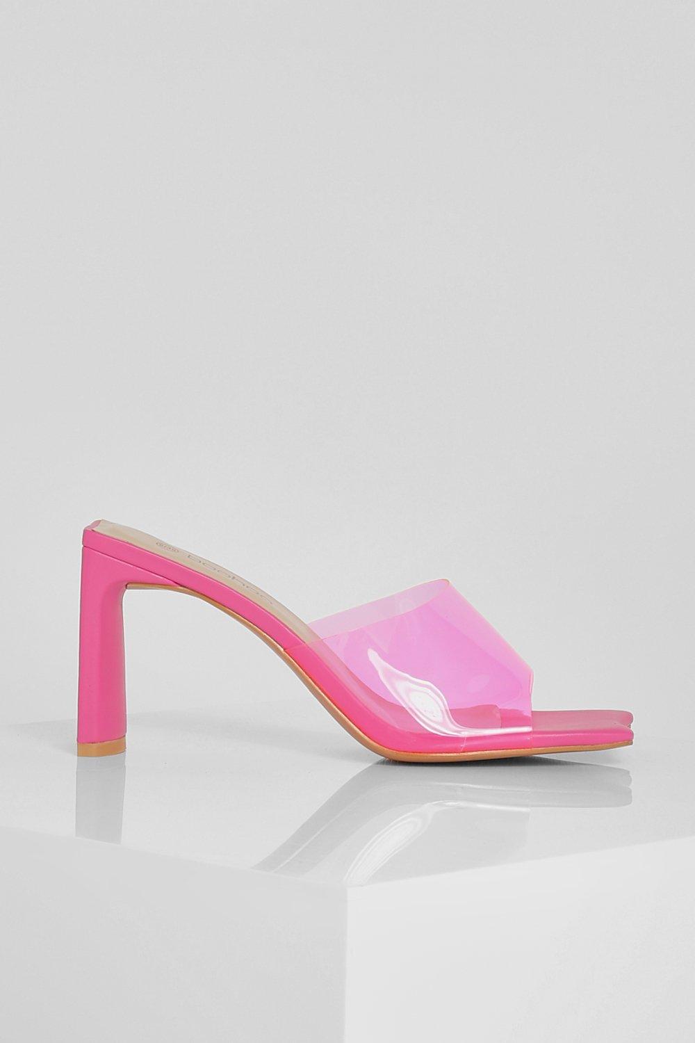 Pink store clear mules