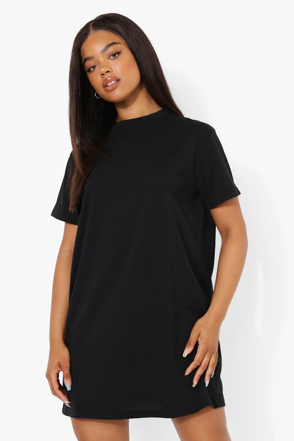 Plain black outlet shirt dress