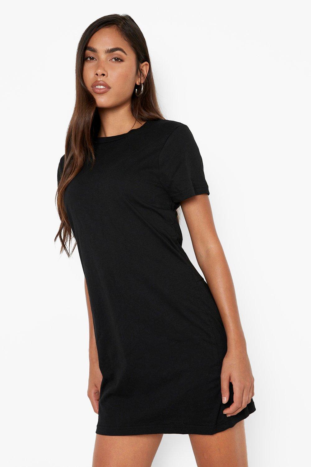 Lace Up Back T Shirt Dress boohoo