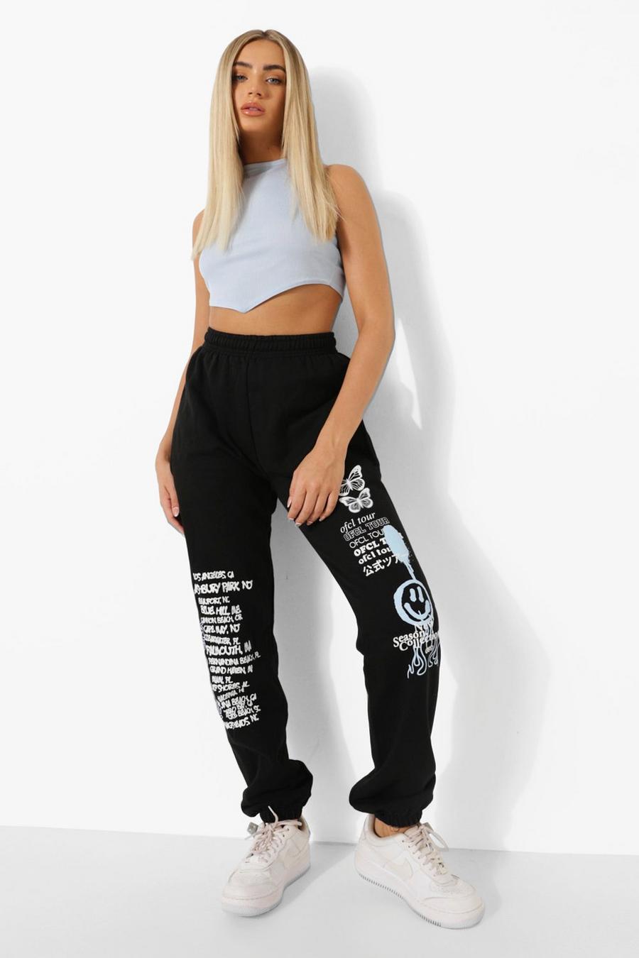 New Girl Order Curve relaxed joggers with logo taping & dragon