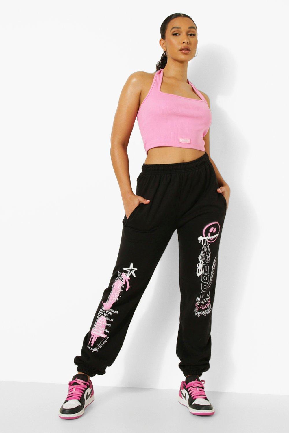 graffiti print sweatpants