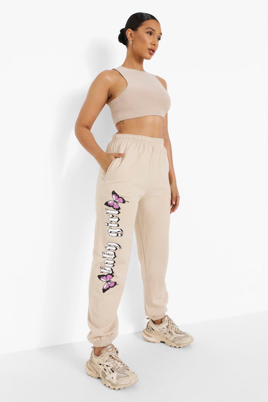 Sand Baby Girl Butterfly Print Joggers image number 1
