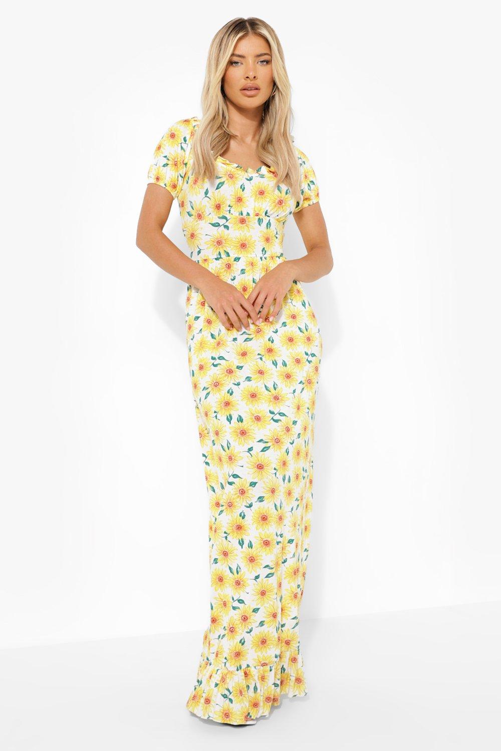 Boohoo 2024 sunflower dress