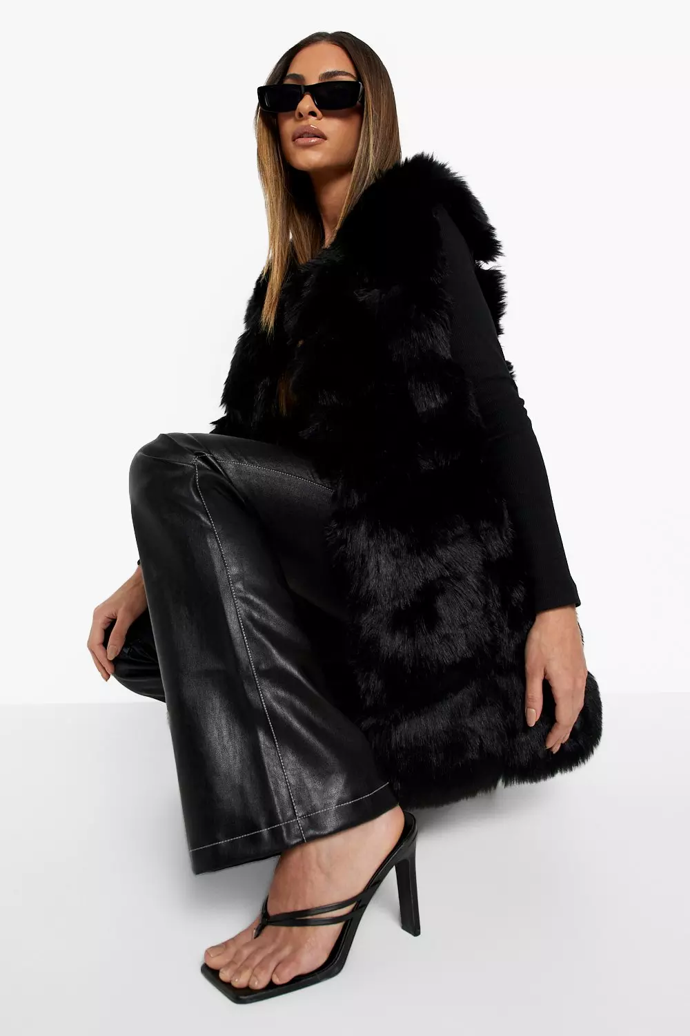 Luxe Panelled Faux Fur Gilet