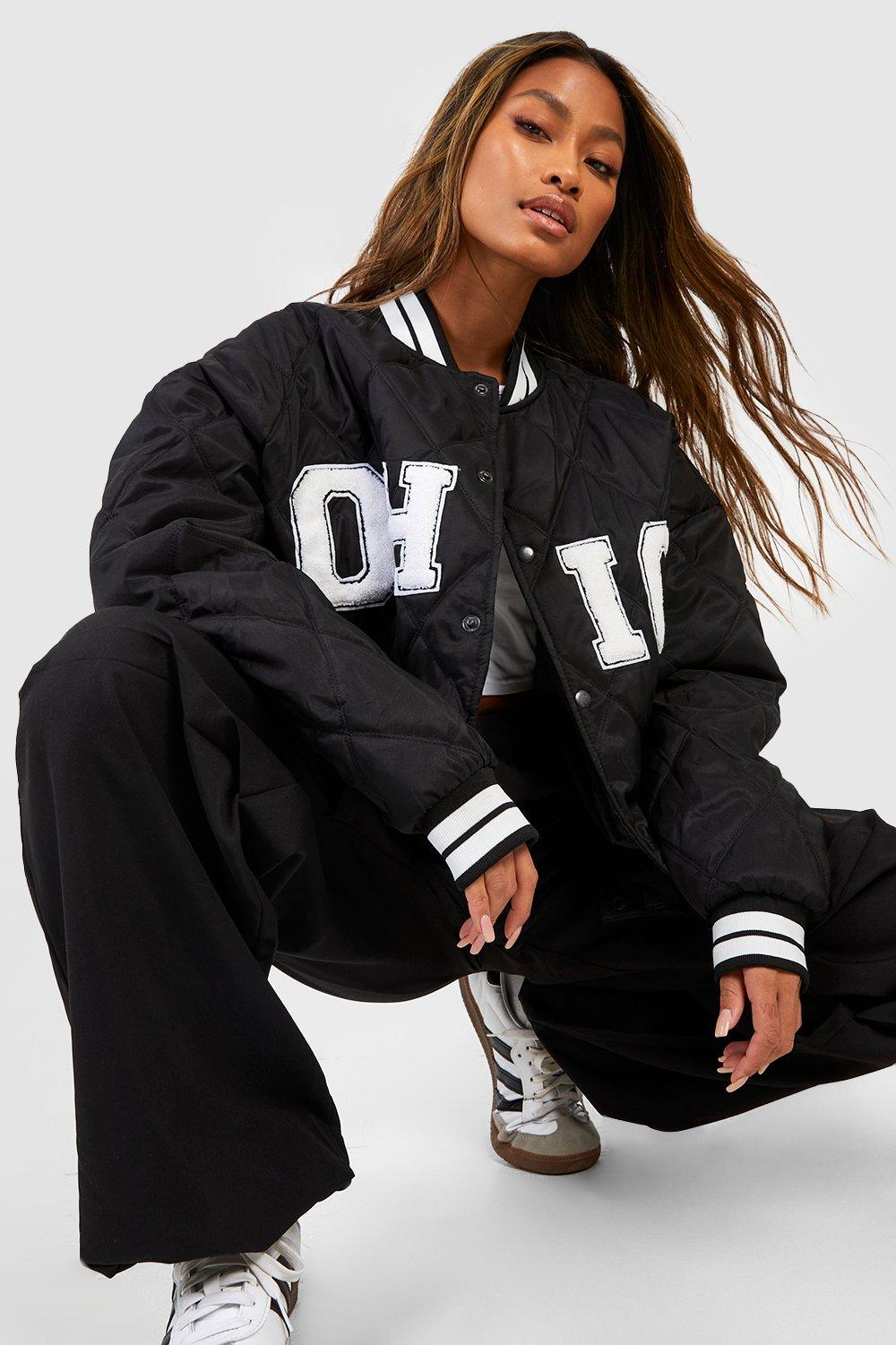 boohoo Quilted Oversized Varsity Jacket - ShopStyle