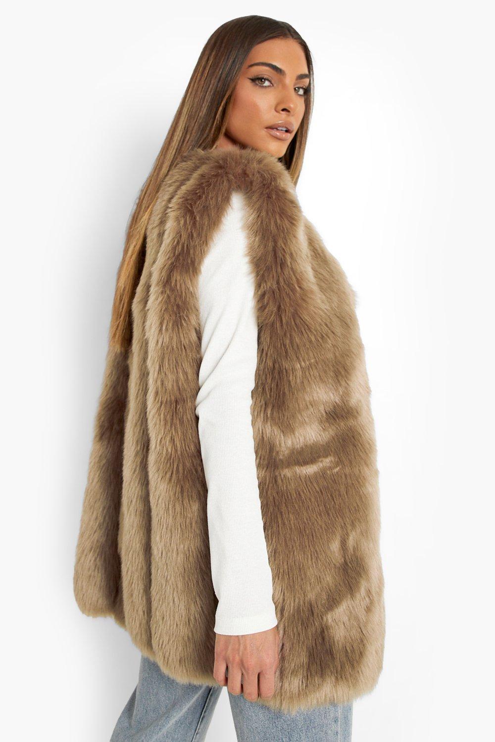 Luxe Panelled Faux Fur Vest | boohoo
