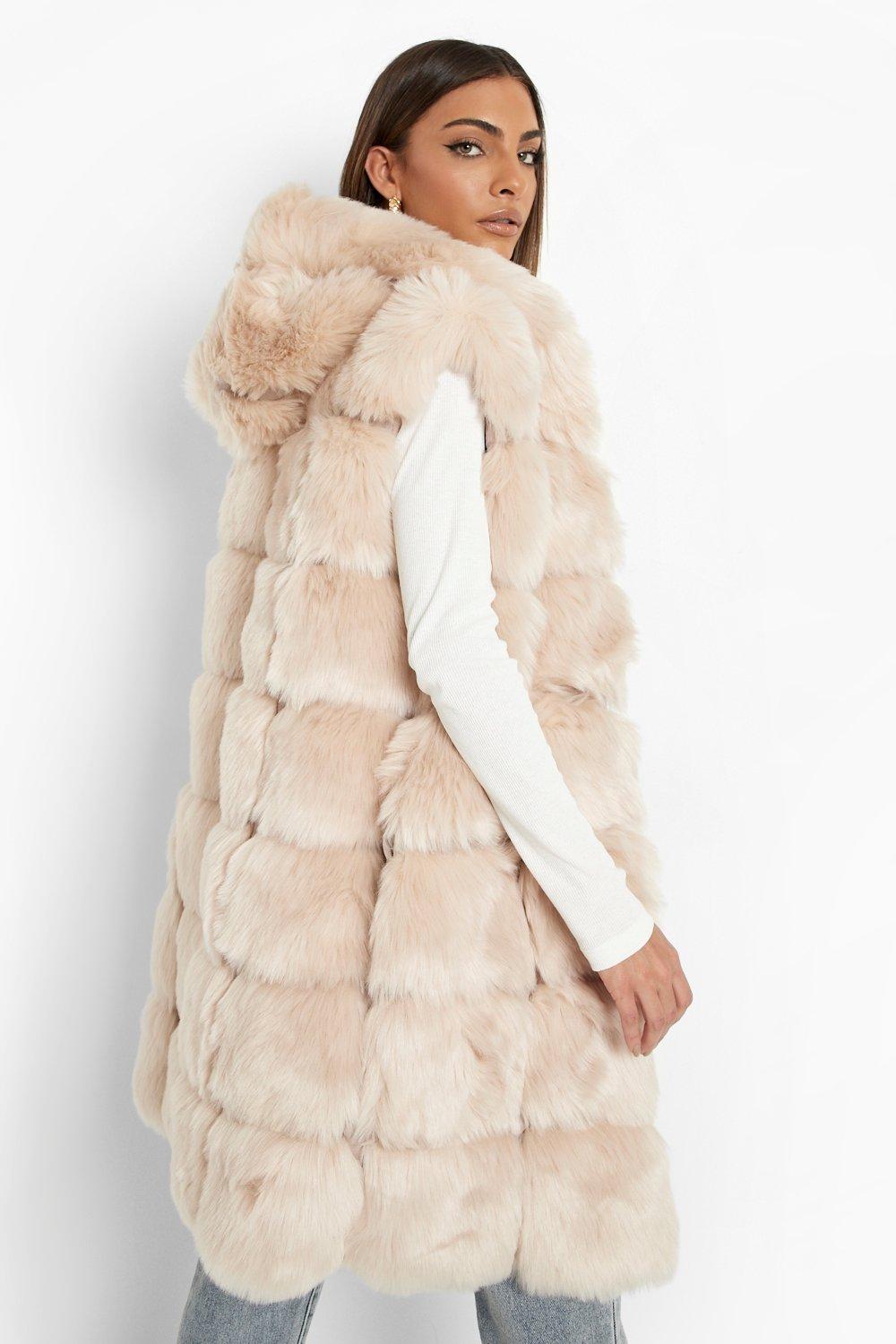 Grit klauw Vrijwel Luxe Paneled Faux Fur Hooded Vest | boohoo