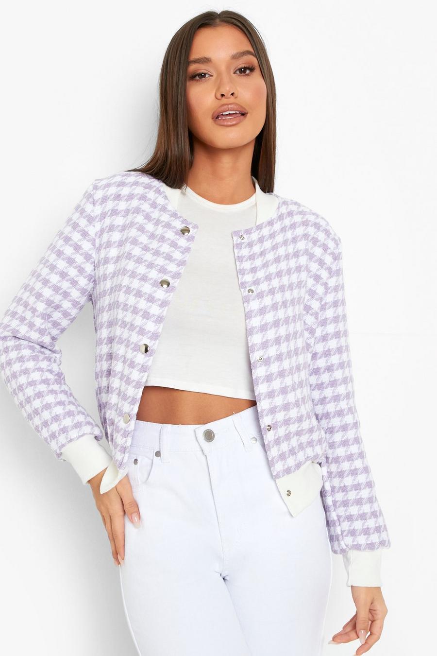 Lilac Boucle Button Detail Jacket image number 1