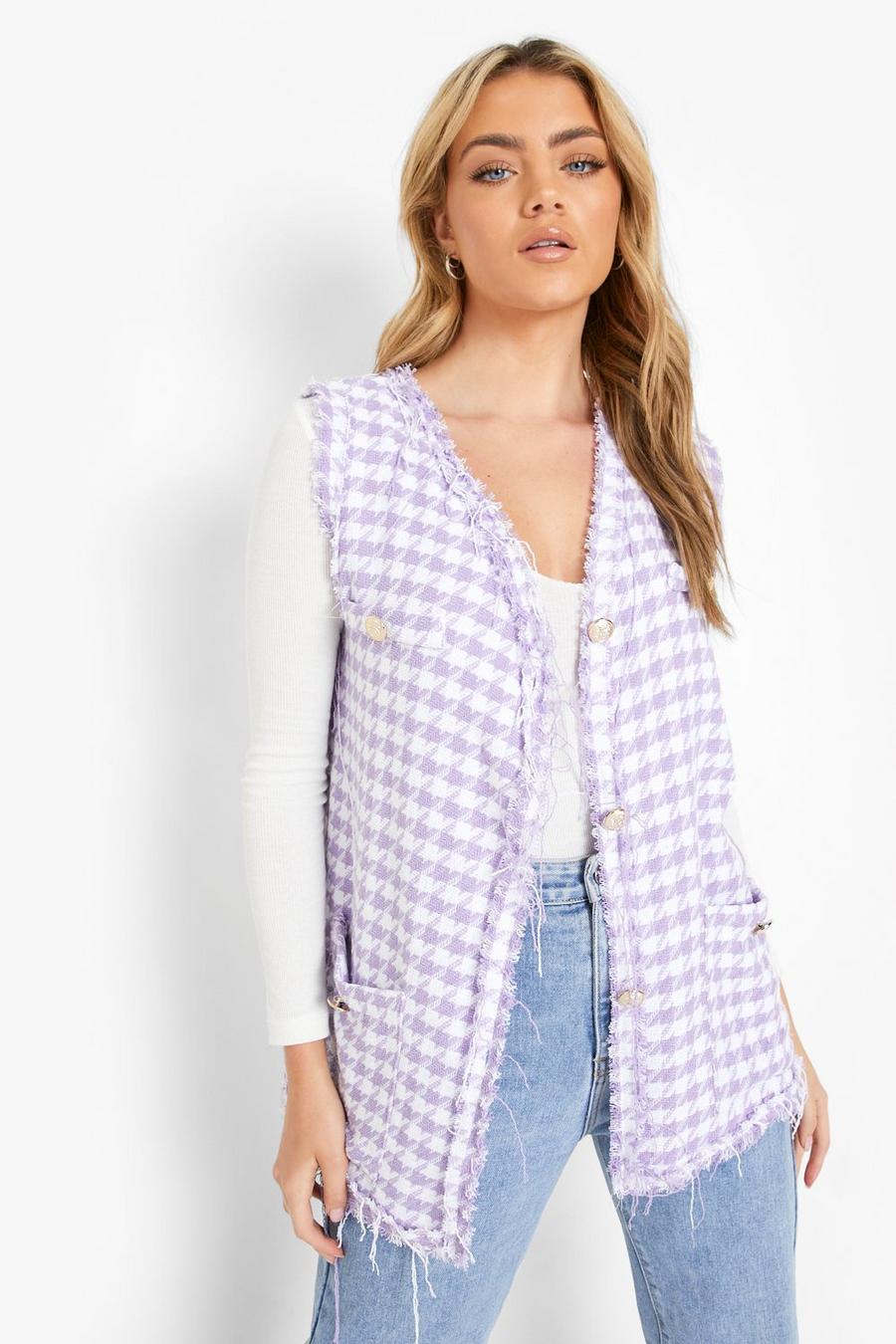 Lilac Boucle Button Through Gilet image number 1
