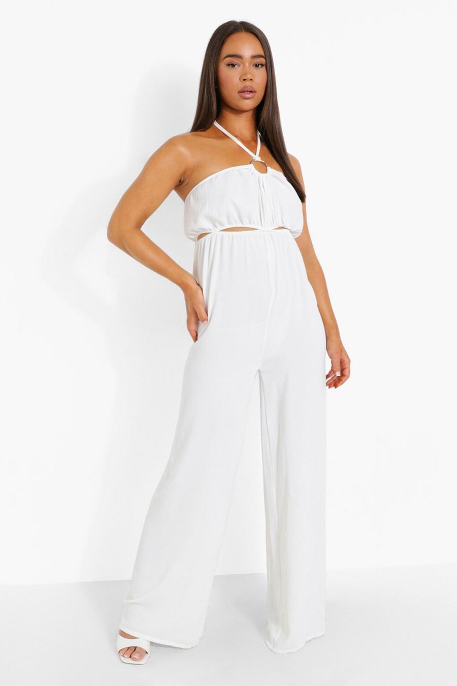 White O Ring Detail Strappy Jumpsuit image number 1