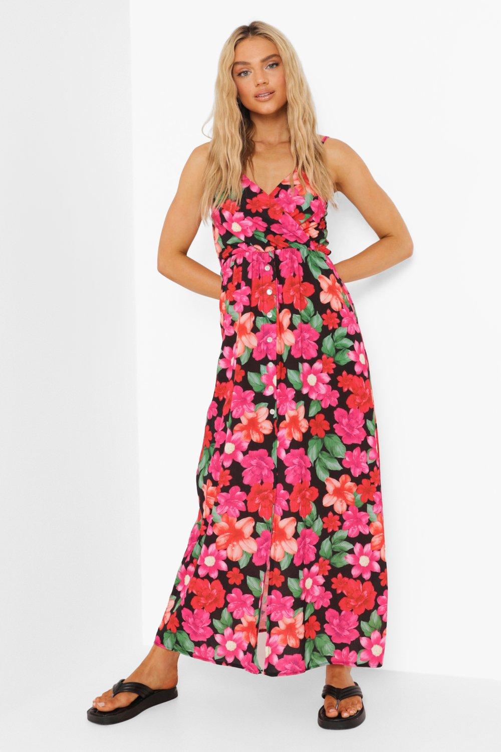 huwelijk insect bloed Grote Bloemen Maxi Jurk | boohoo