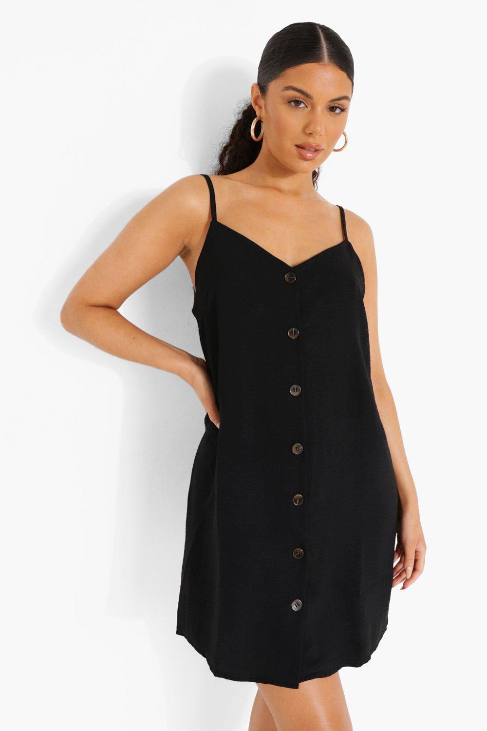 Strappy button hot sale front dress