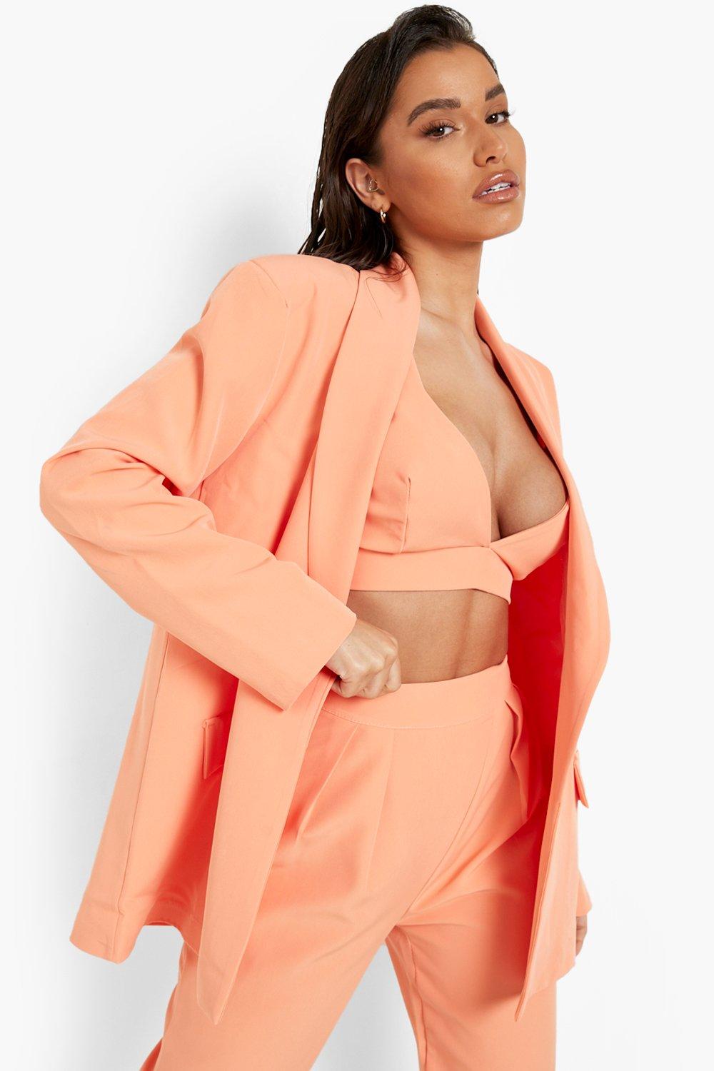 Relaxed Fit Blazer Bralette & Trouser Suit Set