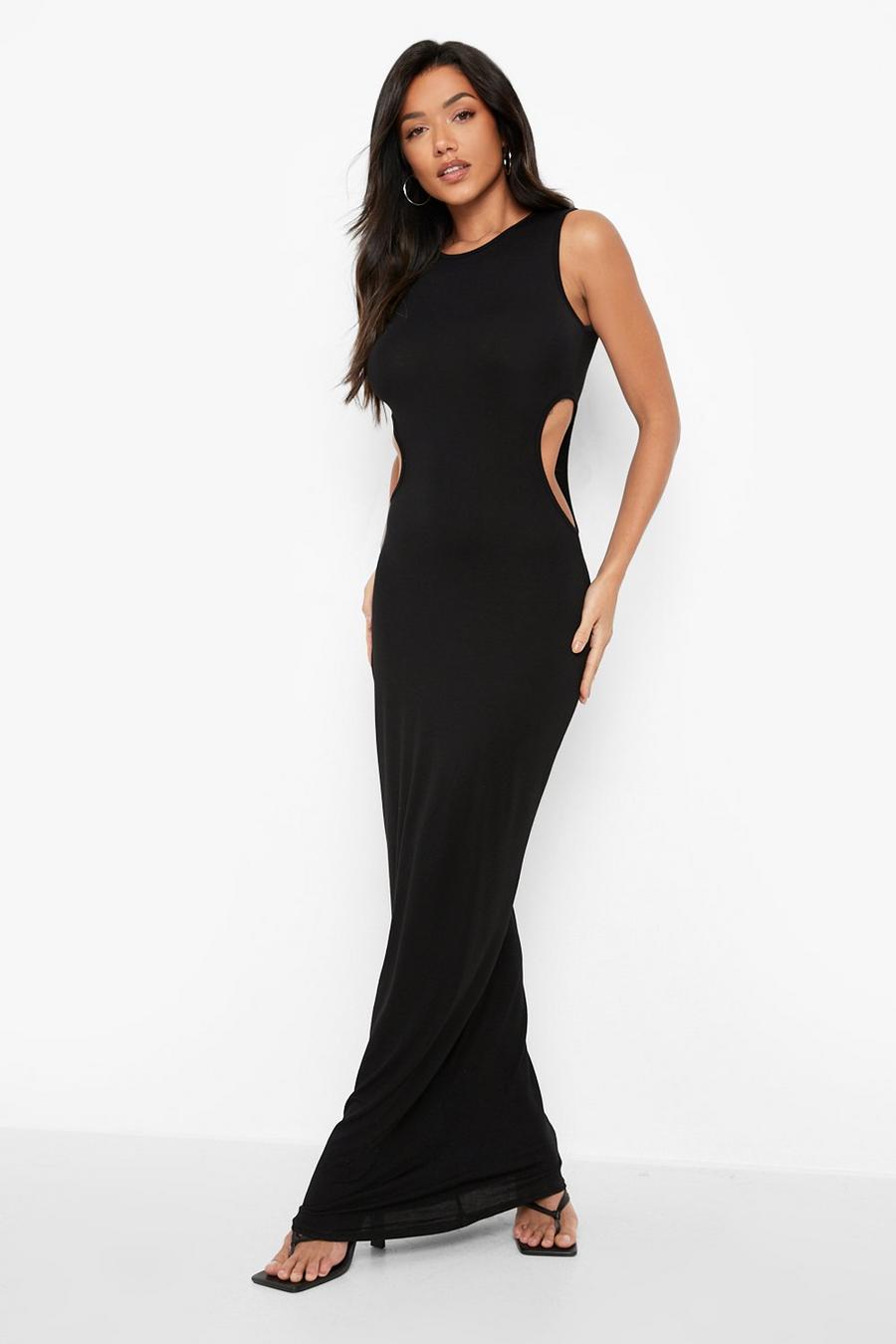 Black Sleeveless Cut Out Maxi Dress image number 1