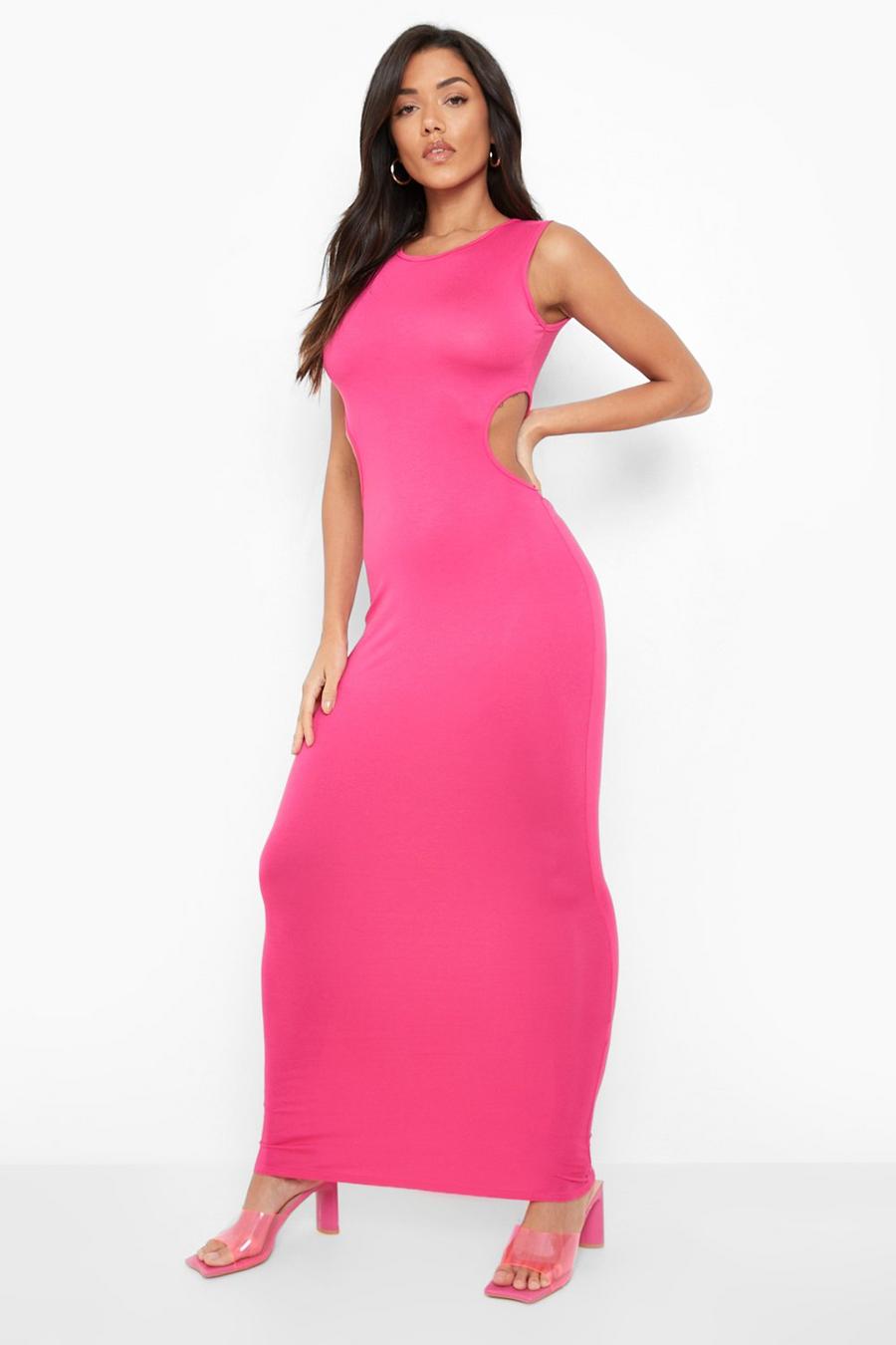 Hot pink Sleeveless Cut Out Maxi Dress