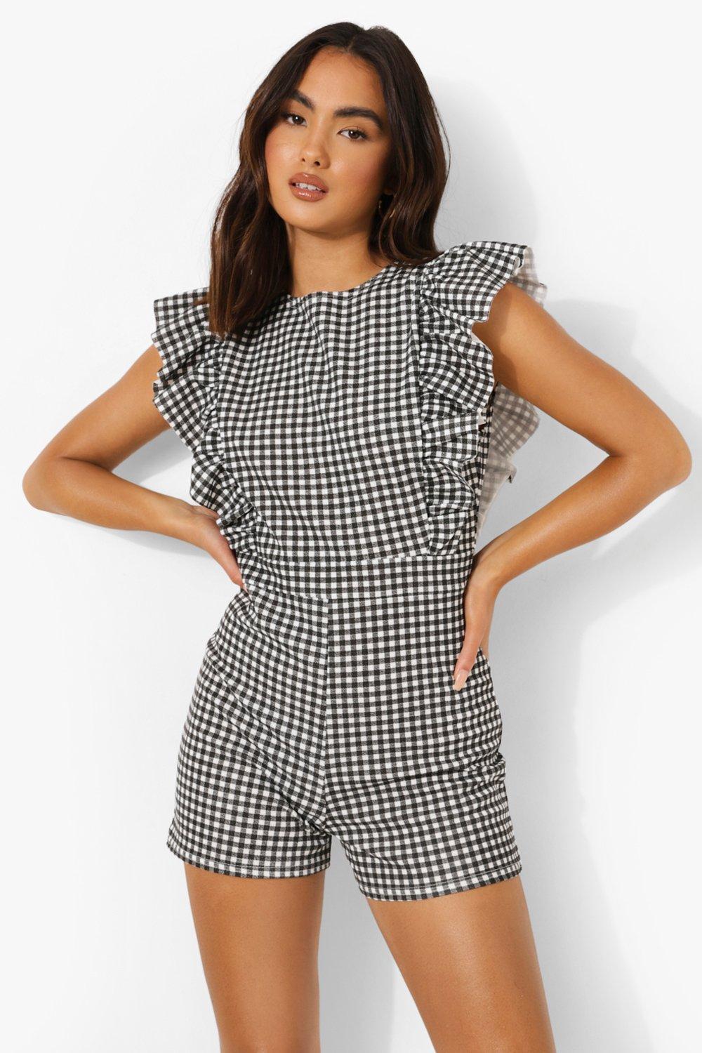 Missguided gingham deals romper