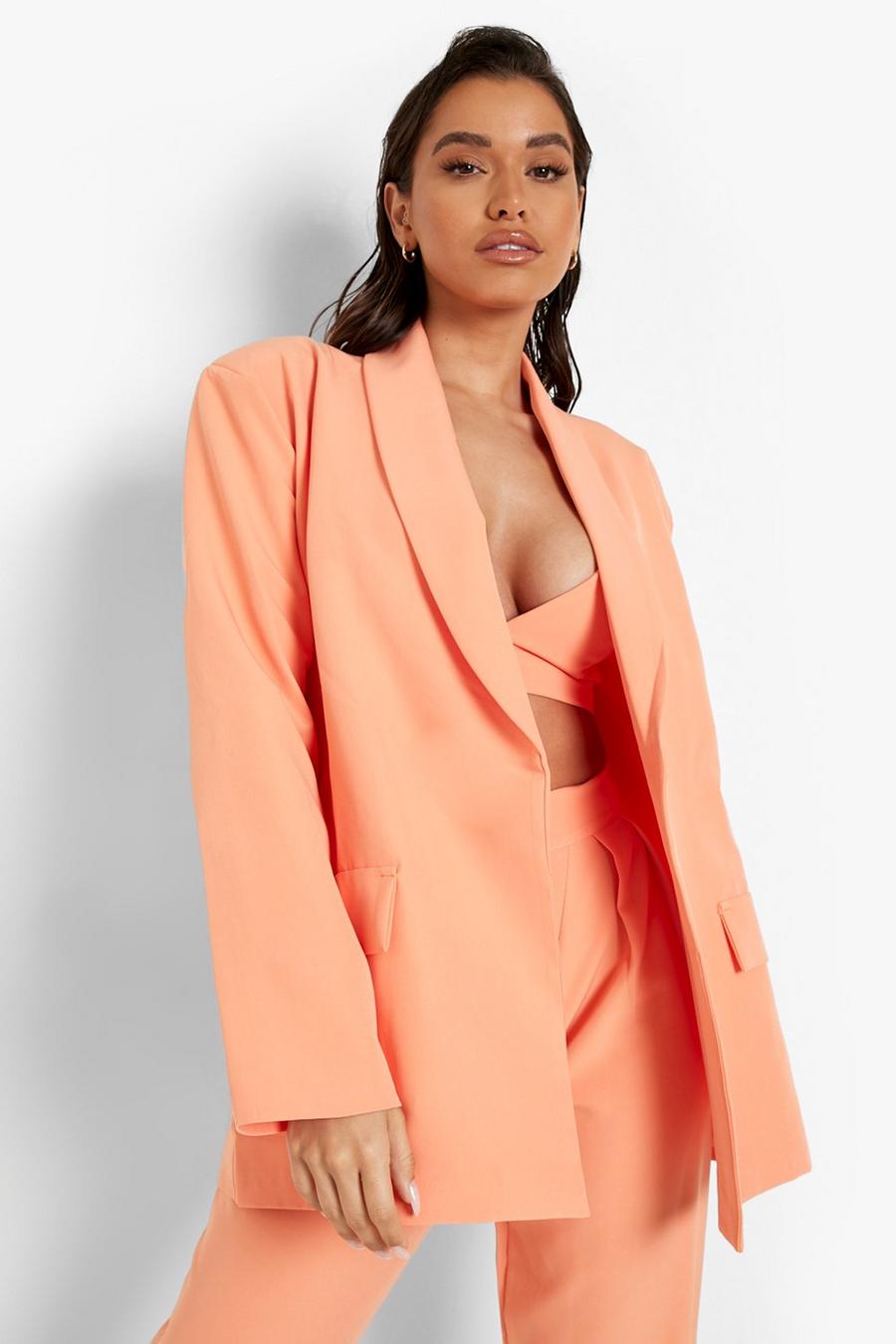 Peach orange Tailored Relaxed Fit Blazer image number 1