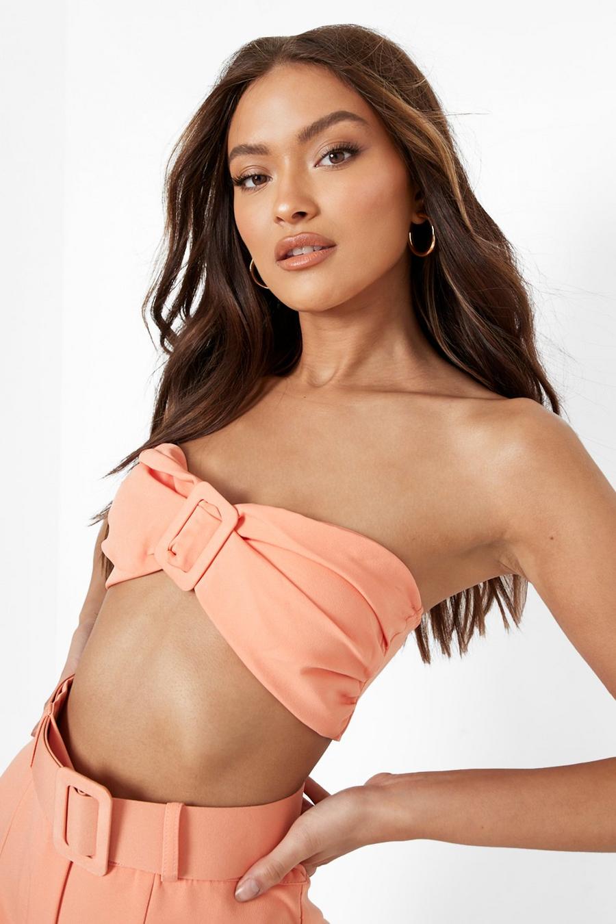 Sweetheart-Bralette mit Schnalle, Coral image number 1