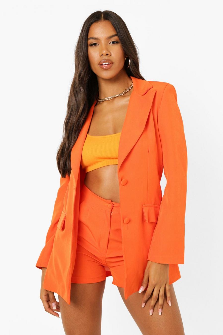 Tangerine orange Tailored Fitted Blazer image number 1