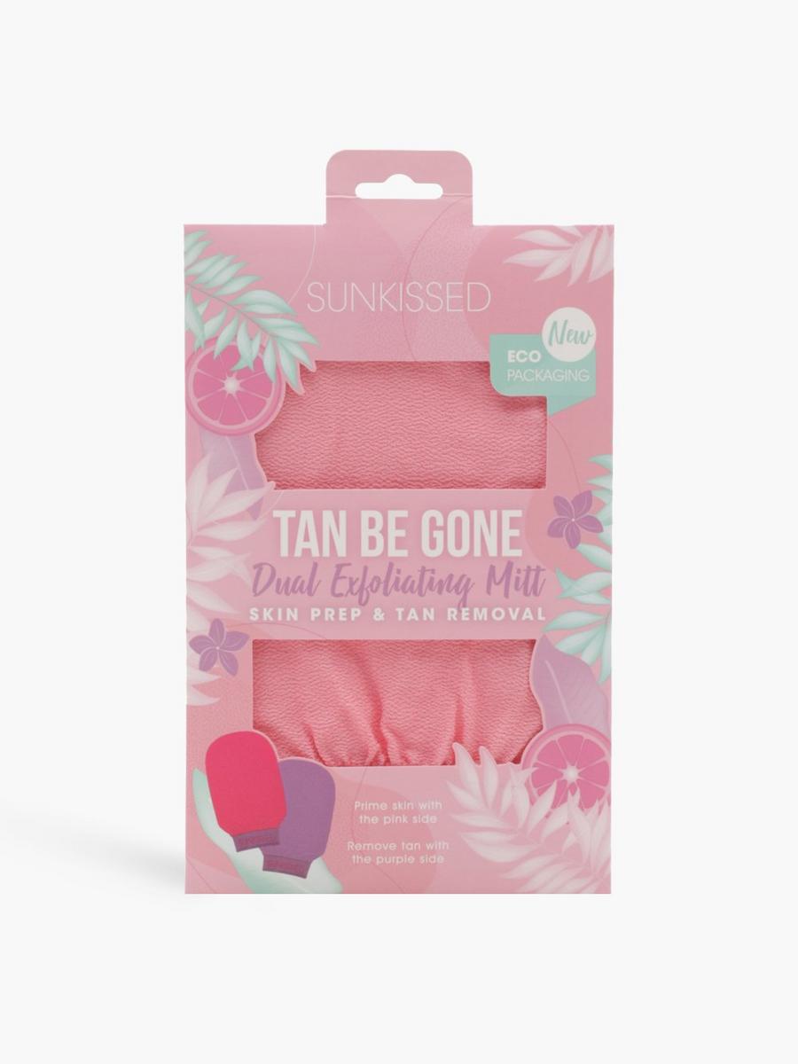 Pink rosa Sunkissed Tan Be Gone Dual Exfoliate Mitt