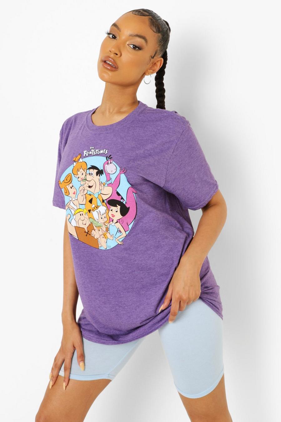 Lilac Flintstones License Print Oversized T-shirt image number 1